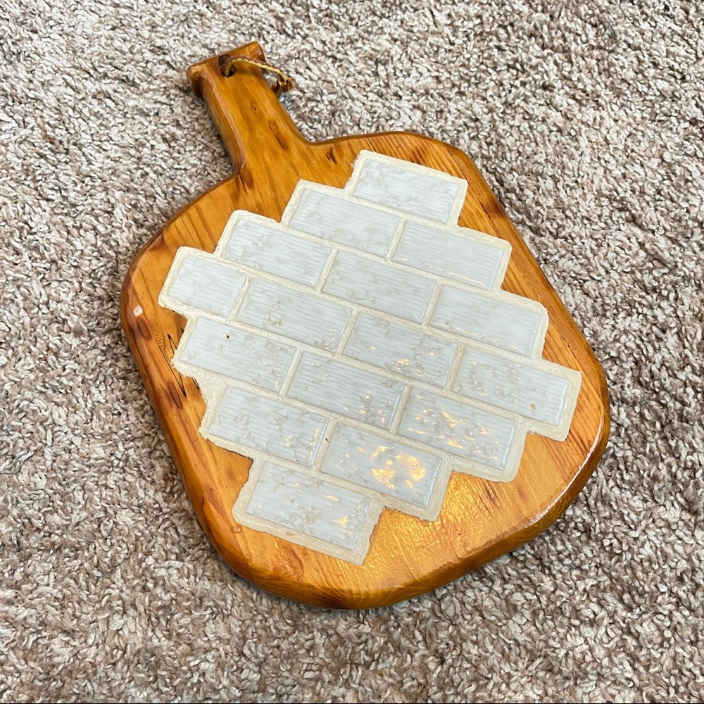 Vintage Wood and Tile Cheese Board